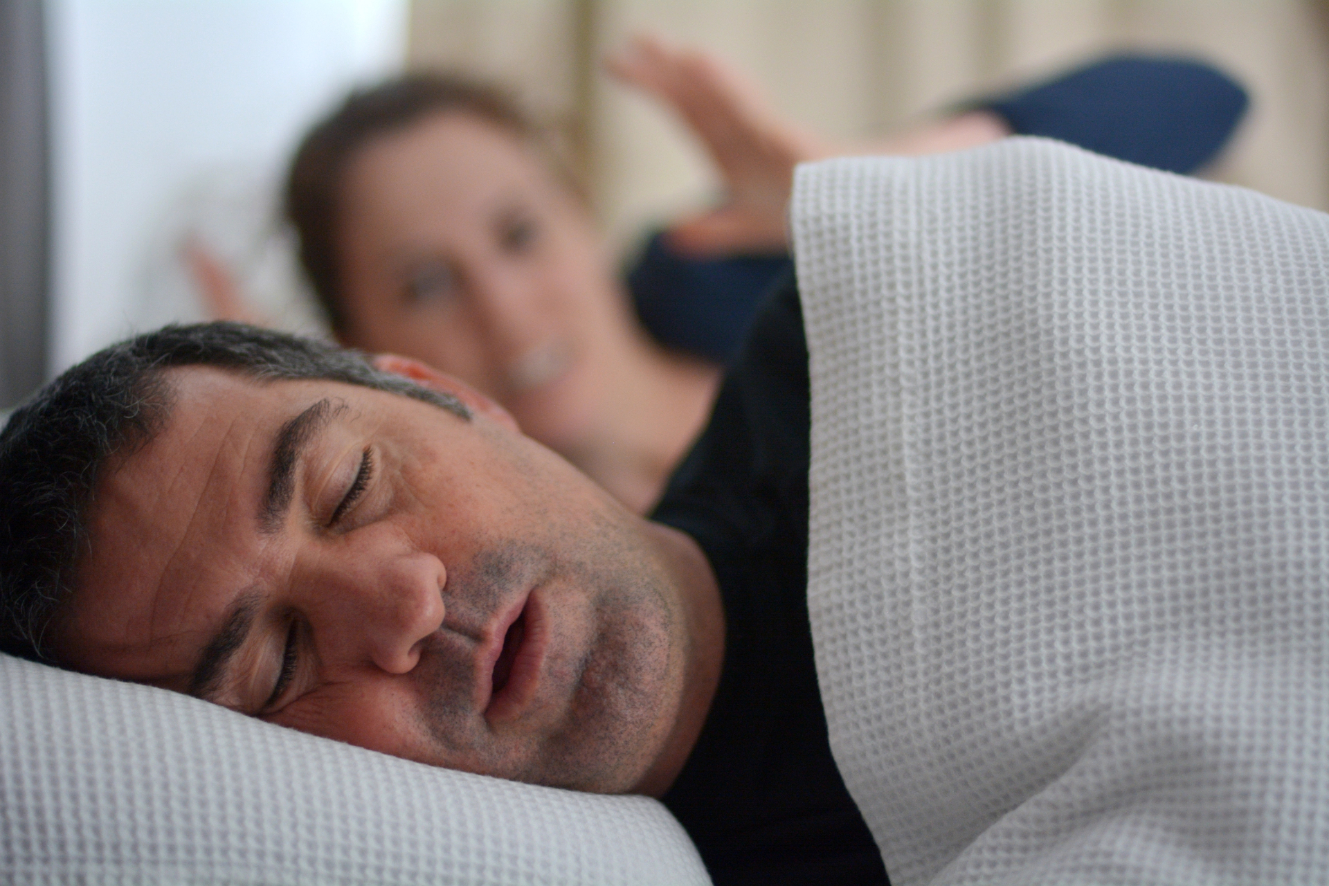 Couple disturbed by snoring at night